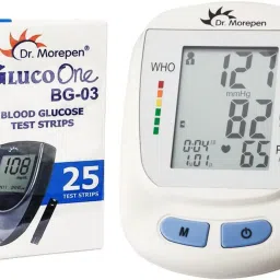 Dr. Morepen Dr Morepen Bp 09 Monitor and BG 03 Glucometer Test Strips 25 pack of 1 BP09 & BG03 25 test strips Bp Monitor-50