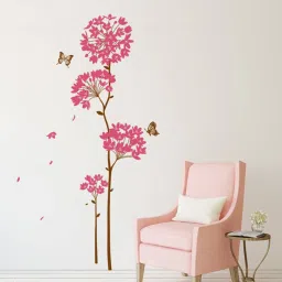 160 Wall Stickers Flowers Pink Dandelion Large Size Vinyl Wall Decal for Home Self Adhesive Sticker-image-4