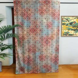 Brown Polycanvas Floral 7ft Blackout Fabric Loops Door Curtain by Zeba-picture-37