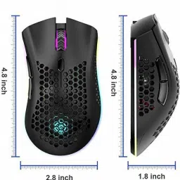 Etzin Gaming Mouse USB Receiver RGB Backlight Computer Mouse Laptop PC EPL-624KM-03 Wireless Ambidextrous Mechanical Gaming Mouse with Bluetooth image 2