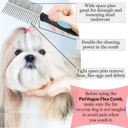hachiko Dog Needs Combo Of 2 Imported High Quality Grooming Double Sided Removing Shedding Comb Basic Comb forDog, Cat, Rabbit, Hamster image 4