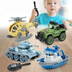 Building Unbreakable Assemble Helicopter, Bot, Tanker, Army Truck Screwdriver-image-29