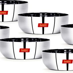 Stainless Steel Apple Shape Heavy Gauge Mini Dessert Plates with Mirror Finish -10Cm Dia- Set of 6 Pcs Quarter Plate-10