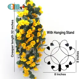 om collections Artificial Creepers hanging flower Multicolor Daisy Artificial Flowerwith Pot image 4
