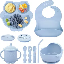 Baby Weaning Set, Silicone Baby Feeding Set(10 Pcs), Toddler Weaning Set - Silicone-image-30