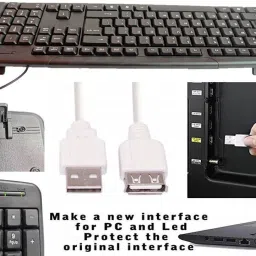 ANJO Keyboard-Wireless Mouse-Pad-3.0 USB Hub-Cleaner-OTG Micro&C-Ext 1.5m-LED-Skin Combo Set image 2