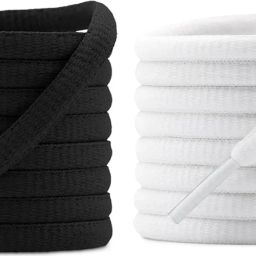 house of common shoe laces round Black White 120cm 2pair sport boot oval laces Shoe Lace-image-76