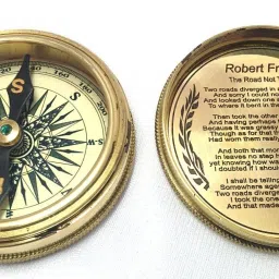 brass Magnetic Compass with Leather Case, Antique style Compass-18