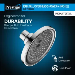 prestige 4inch PSH02 Multi-Function Overhead Shower With 9inch SS Round Arm Fixed Mount image 2