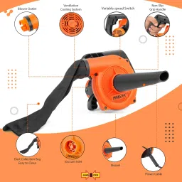 jakmister Variable Speed Heavy Duty No Vibration Machine Dust Cleaner Forward Curved Air Blower image 4