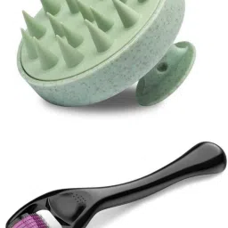 Derma Roller for Hair Growth | Soft Silicone hair Bristles Comb Scrubber-image-19