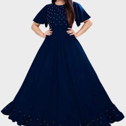 Self Design Rayon Blend Stitched Anarkali Gown-picture-30