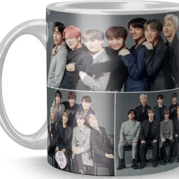 BTS ARMY Printed , BTS Signature , BTS Bangtan Boys , Vogue Music Band V Suga J-Hope Jungkook Jin Jimin Rm BTS Signature Army Best Gift for Boys Girl BTS Lovers B-61 Ceramic Coffee Mug-image-4