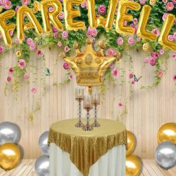 Gold & Silver Balloons Farewell Party (Pack of 19 Pcs)-image-8
