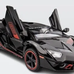 galactic New 1:32 Die Cast 4 Wheel Drive Metal Car Pull Back with operable Doors/ Engine Cover/ Tail with Front and Rear Light & Music Great Gift for Kids LP 750 Pack of 1( Multicolor)-picture-1