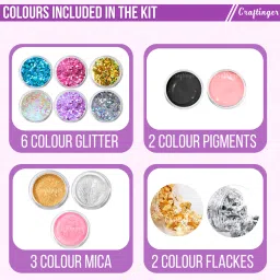 craftinger All in One Kit with 200gm Resin for Pendant Earring Keychain & Coaster image 5