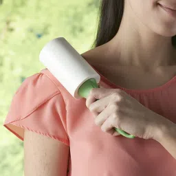 house of quirk Lint Rollers Brush Reusable Sticky Picker Cleaner Roller Easy-Tear Sheets Travel Pet Hair Lint Roller 10cm Sheet (Set of 3) Lint Roller image 2