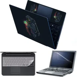 FineArts 4 in 1 Combo Pack with Laptop Skin Sticker Decal, Palmrest Skin, Screen Protector, Key Guard for 15.6 Inch Laptop - Astronaut Jellyfish Combo Set-picture-28