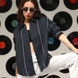 Women Regular Fit Printed Spread Collar Casual Shirt-image-2