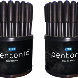 0.7 mm Ball Pen Tumbler Set | Black Matte Finish Body, Smudge Free Writing Ball Pen-image-14