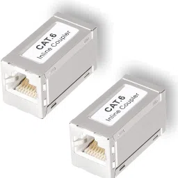 Fedus RJ45 Coupler Inline Shielded, Ethernet Cable Extender, Ethernet Coupler Female to Female Connector in-Line Coupler Network Coupler, Ethernet Connectors For Cat7/ Cat6/ Cat5e Pack-2 Lan Adapter-15