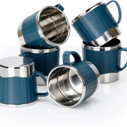 Pack of 6 Stainless Steel 180ml Cool-Touch Unbreakable Stainless Steel Cup for Coffee and Tea Mug-image-36