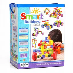 Smart Builders 75-Piece Blocks Combo for Kids – Colorful Educational STEM Toy-37