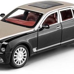 1:24 Bently Mulsanne Black/Brown Die-Cast Metal Pull Back Car with Sound toy-image-43