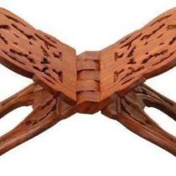 YANTRAM VEDC Wooden holy book stand / Wooden book stand / Ramayan - Geeta stand Bronze Brown Rehal Sagwan Original Pooja Book Stand Bronze Blue Book Rest-image-9