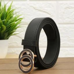 Women Party Black Artificial Leather Belt-image-119