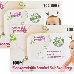Smart mom Scented compostable Bags Bio-degradable and eco Friendly|Pack of 200 |Disposing Diapers, car bin, disposing Sanitary Pads, Trash Bags. Diaper Disposal Bin (Gallon) Diaper Disposal Bin-8