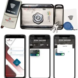 Robsync Metal Door Lock With RFID Card Manual Key Tapping System For Office Home Hotels Smart Door Lock-16