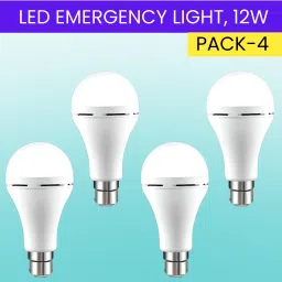 12W Rechargeable Inverter LED Bulb with Upto 4H.Power Cut Lighting Pack of_4B323 4 hrs Bulb Emergency Light-image-52