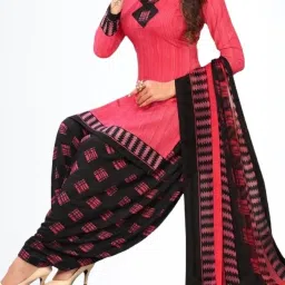 Unstitched Crepe Salwar Suit Material Printed-image-13