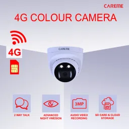 CareME 3MP 4G SIM Based Two Way Talk Plug & Play Indoor Camera with Color Night Vision Security Camera image 2