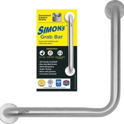 100% Stainless steel 304 heavy duty grab bar for bathroom handrailing and safety handle for elderly - L- Shape - 12+12 inch Shower Grab Bar-image-49