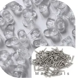 PVC Shelf Bracket Mini type 48 Pcs with 48 Pcs Steel Screws 20mmX10mm Shelf Bracket-image-58