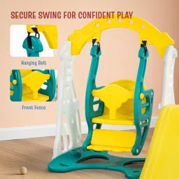 baybee 4 in 1 Garden Baby Slides & Swing for Kids with Basketball Set, Antislip Steps image 4