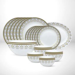 borosil Pack of 27 Opalware Kohinoor Vatika 100% bone ash free Dinner Set-picture-16
