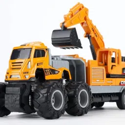 Diecast Excavator Truck Toy | Durable Alloy Construction Bulldozer Toy-image-55