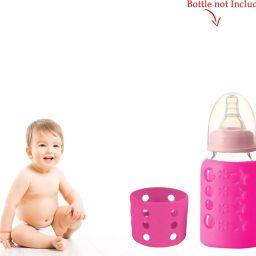 -Silicone Baby Feeding Bottle Coverfor Insulated Protection, Small 60 Ml, Pink-image-60
