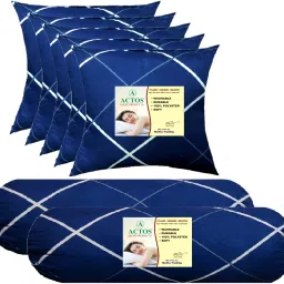 5 Cushion And 2 Microfibre Geometric Bolster Pack of 7-18