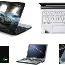 Mitram 5in1 Laptop Accessories Combo 15.6 Inch Dusky Car laptop Skins Stickers, Screen Guard, Key Guard, Mouse Pad and Palmrest Skin for Laptops || Notebooks Combo Set-picture-24
