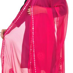 Chiffon Embellished Pink Women Dupatta-image-41