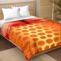 bella casa Orange Microfiber Reversible 180 Double Bed Comforter-picture-46