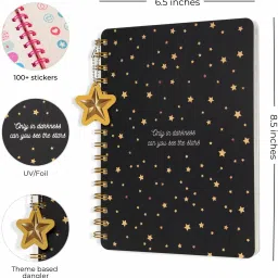 doodle Wiro Notebook With Bookmark Dangler and Two Sticker Sheets B5 Diary Ruled 160 Pages image 2