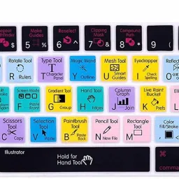Saco Shortcuts Hotkey Silicone Keyboard Cover Protector for 13 inch 2020 (Model A2289 / A2251 / A2338 M1 Chip) and for 16"2019 (Model A2141) - Illustrator AI Pro 13 inch 2020 (Model A2289 / A2251 / A2338 M1 Chip) and for Pro 16”2019 (Model A2141) Keyboard Skin-2