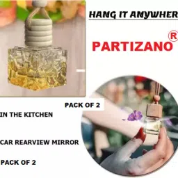 partizano Essential Perfume Hanging Glass Bottle Diffuser Set, Refill Lavender or lemon Diffuser Set image 2