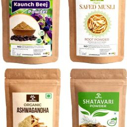 Ashwagandha, Safed White Musli, Kaunch Seed, Shatavari Powder (4 x 50 g) Combo-21