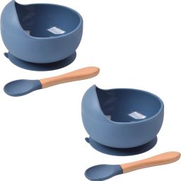 Self-Feeding Silicone Baby Bowl & Spoon | Strong Suction Base for Toddlers, Kids - Silicone-8